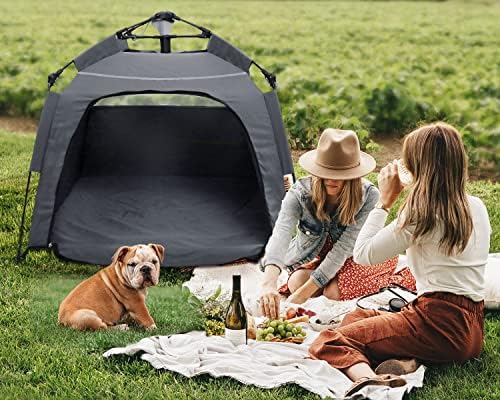 pop up dog tents, plusvivo foldable cool mesh, side view