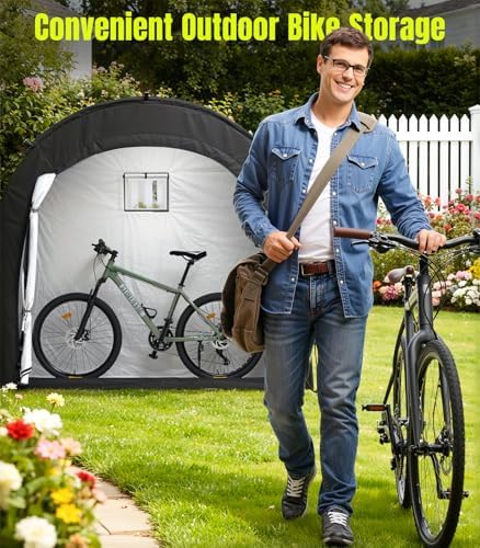 housolution bike storage tent shed for 3bikes, outdoor on a desk or shelf