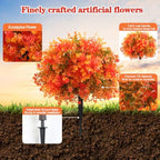 27.5" artificial topiary ball trees w/stake for fall shown in use