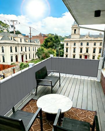 coolboys 3'x9' dark grey balcony privacy screen fence on a desk or shelf