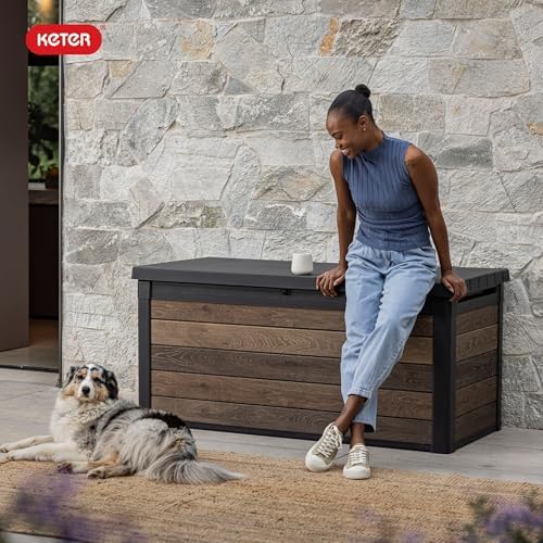 keter signature collection 150 gallon resin deck box, view 10