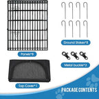 peekaboo dogplaypen 24 in-8 panel metal rustproof pet showing dimensions