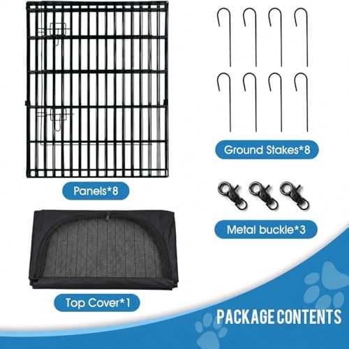 peekaboo dogplaypen 24 in-8 panel metal rustproof pet showing dimensions