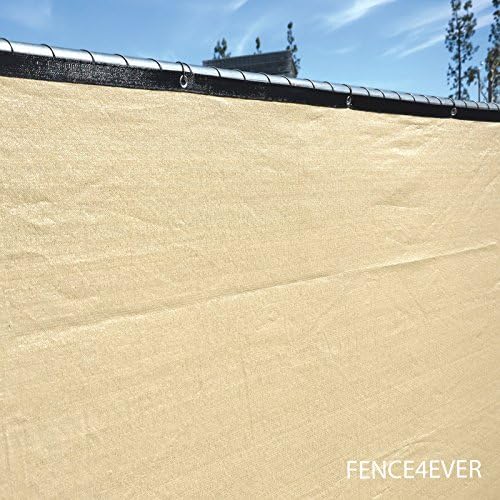 5'x50' 5ft tall 3rd gen tan fence privacy, side view