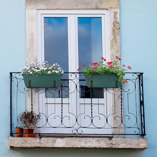eteli 6 pack deck railing planter boxes metal, package contents
