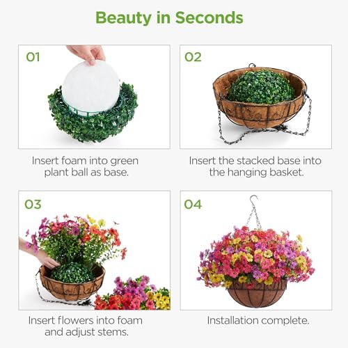 innogear artificial hanging flowers for outdoors fake plants, package contents
