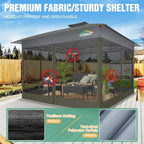 cobizi 13x13 pop up canopy tent-gazebos on clearance, close-up detail