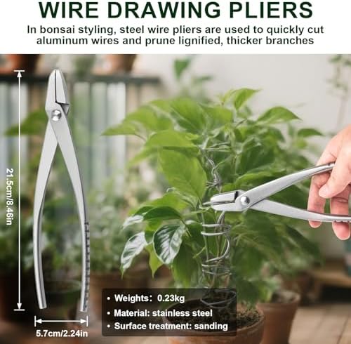 bonsai pruning tool set, 6 different roles of showing dimensions