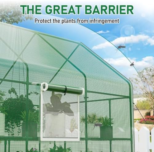 specilite 56×85×77inch walk-in greenhouse for outdoors garden plant, close-up detail
