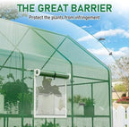 specilite 56×85×77inch walk-in greenhouse for outdoors garden plant, close-up detail
