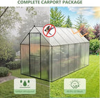 greenhouse for outdoors, heavy-duty polycarbonate greenhouse 6x12 ft, package contents