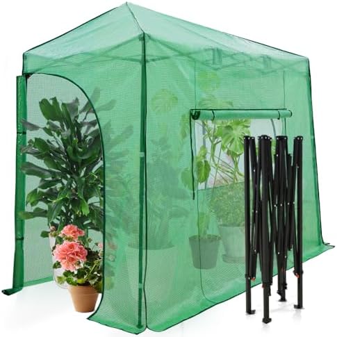 eagle peak 10x5 easy setup pop up greenhouse, front angle view