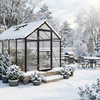 garvee 6x8ft walk-in greenhouse, heavy duty large outdoor showing dimensions