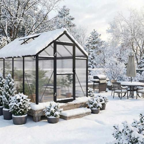 garvee 6x8ft walk-in greenhouse, heavy duty large outdoor showing dimensions