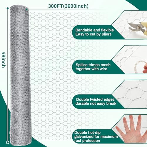glikceil 48 in x 300 ft chicken wire shown in use
