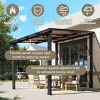 aoxun 8’x10’ gazebo for patio, gazebo pergola with showing dimensions