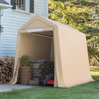 advance outdoor 6x8 ft outdoor portable storage shelter, front angle view