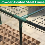 miracle-gro walk-in greenhouse, removable shelves, transparent, 4'8"x29", side view