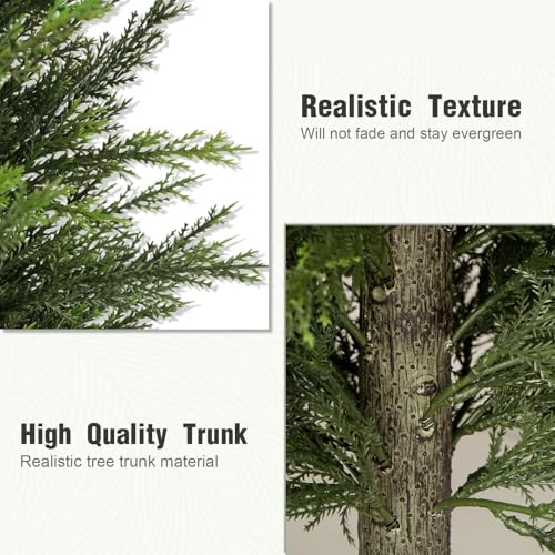 4ft full artificial cedar trees set of 2, close-up detail