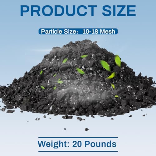 timgle 20 lbs activated charcoal bulk coconut granular shown in use