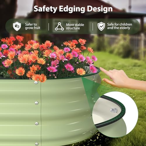 winpull raised garden bed kit, 4x2x1 ft galvanized shown in use