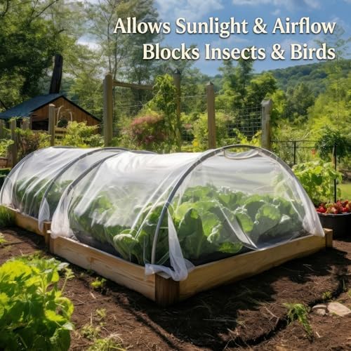 garden netting cover for bird, insect & bug, close-up detail