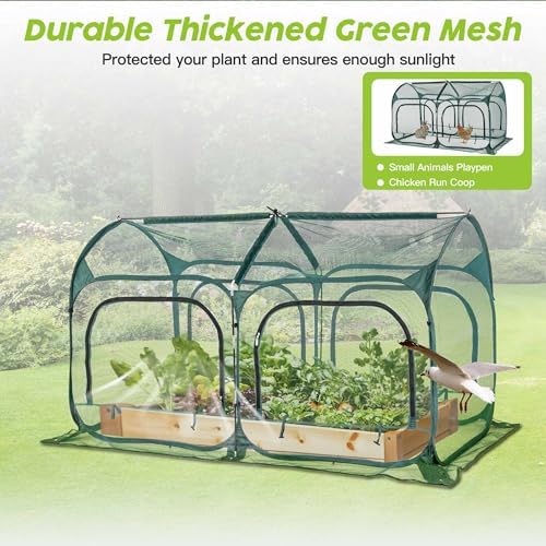 poray large 6.6x3.3ft tunnel plant netting cover, pop on a desk or shelf