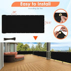 icover 4x50ft privacy screen fence, outdoor fencing panels showing dimensions