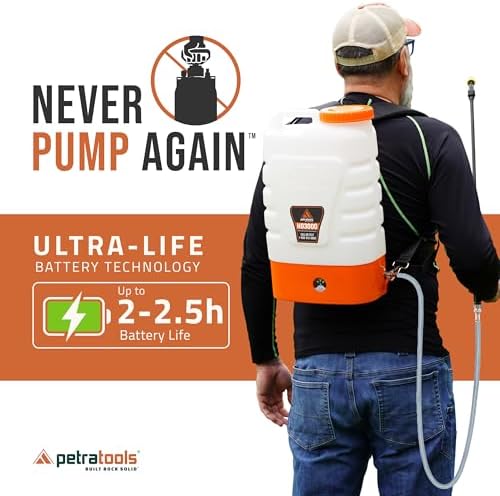petratools hd3000 3 gallon battery powered backpack sprayer, close-up detail