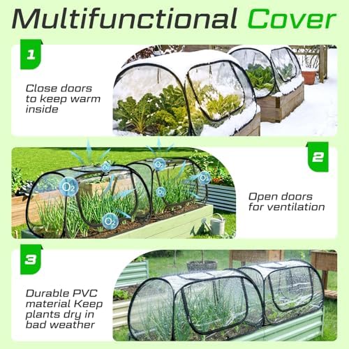 raised garden bed foldable clear pvc greenhouse covers, close-up detail