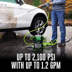 ego power+ electric pressure washer, 2100 psi power, close-up detail