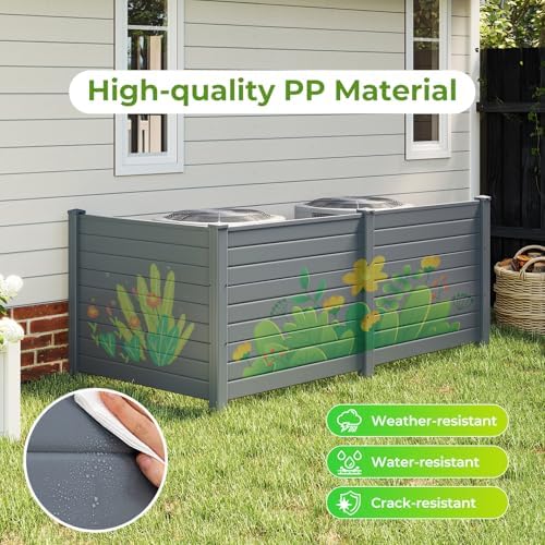 giantex 36''h x 48''w air conditioner fence privacy shown in use