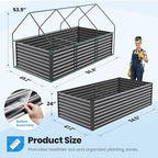 quictent raised garden bed with cover galvanized planter, package contents