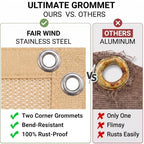 fair wind 90% sun shade cloth with improved, side view
