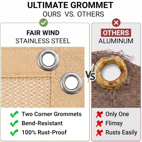 fair wind 90% sun shade cloth with improved, side view