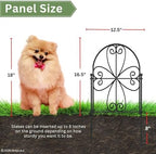 shoplala garden fence (20 panels) 12.5inx16.5in decorative metal, side view