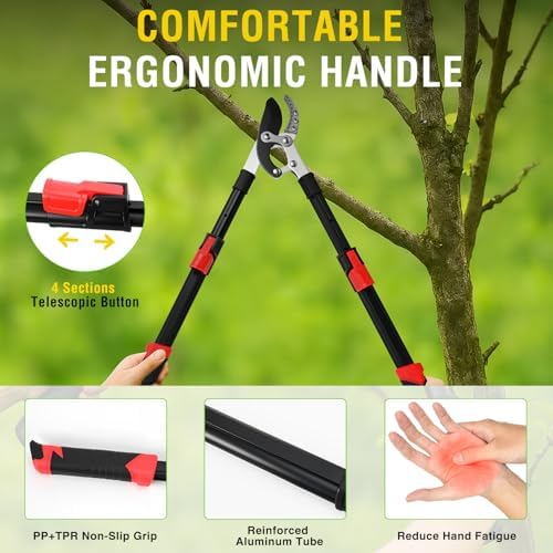 yesker 27-35" extendable loppers for tree trimming heavy, package contents