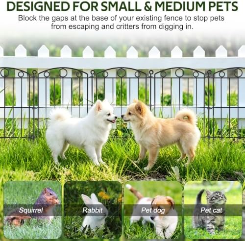 decorative garden fence 17in x 15ft, 15 panels, side view
