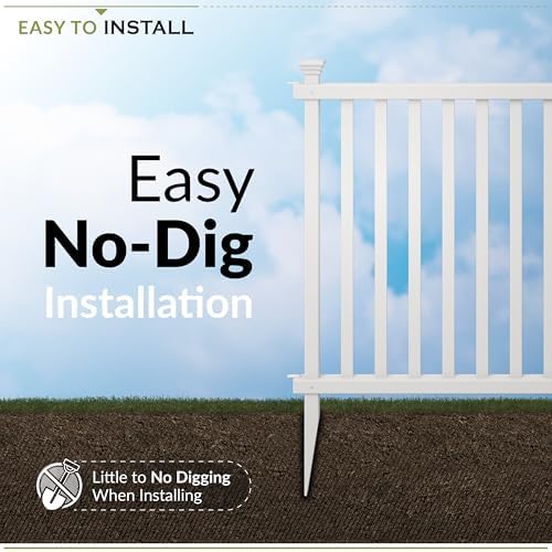 zippity baskenridge picket fence panels, white vinyl diy shown in use