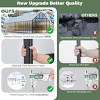 cdcasa 40x10x10 ft polycarbonate greenhouse for outdoors w/9, side view