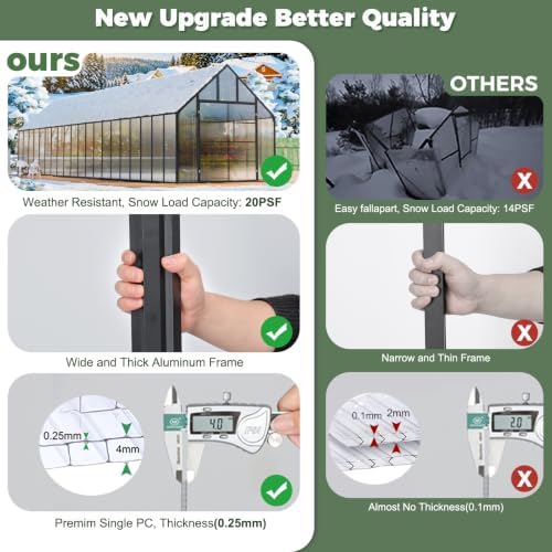 cdcasa 10x40 ft greenhouse for outdoors, massive easy shown in use