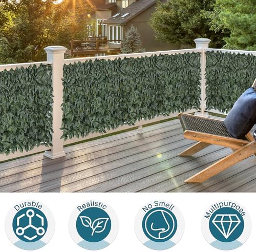 coarbor 3 packs 39"x117" artificial ivy privacy fence, close-up detail