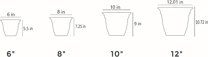 The HC Companies 6 Inch Eclipse Square Planter with Saucer - Indoor Outdoor Plant Pot for Flowers, Vegetables, and Herbs, Slate Blue (Pack of 2)