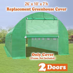 replacement greenhouse cover for walk in greenhouse frame shown in use