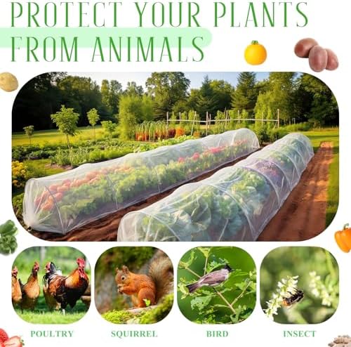 18 x 118 inch mesh garden greenhouse tunnel, close-up detail