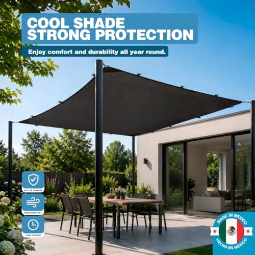 shade cloth 90% 12x10 ft, durable hdpe mesh showing dimensions