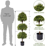 the bloom times 55" tall artificial boxwood triple shown in use