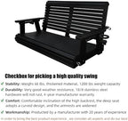 hdpe porch swing with 18/8 stainless steel bolts, side view