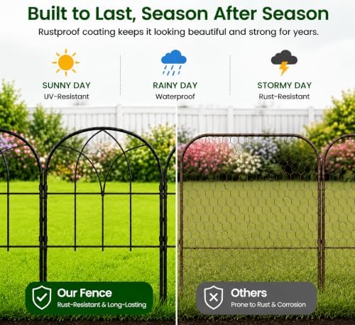 decorative garden fence, 27.3 ft no dig flower, side view