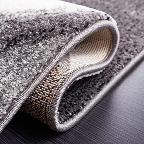 SAFAVIEH Hollywood Collection Runner Rug - 2'3" x 8', Grey & Red, Mid-Century Modern Design, Non-Shedding & Easy Care, Ideal for High Traffic Areas in Living Room, Bedroom (HLW766Q)